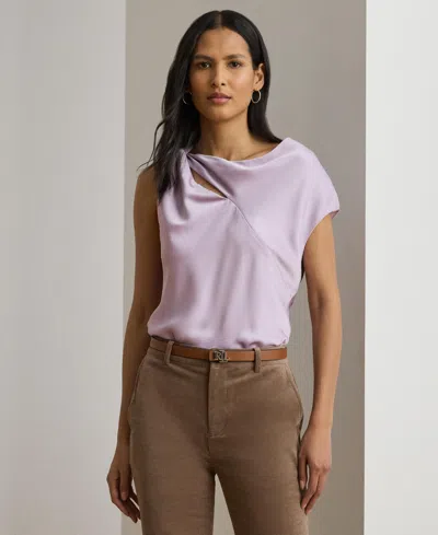 RALPH LAUREN WOMEN'S CHARMEUSE ASYMMETRICAL BLOUSE