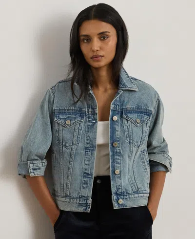 RALPH LAUREN WOMEN'S PAIZLEY RIGID DENIM TRUCKER JACKET
