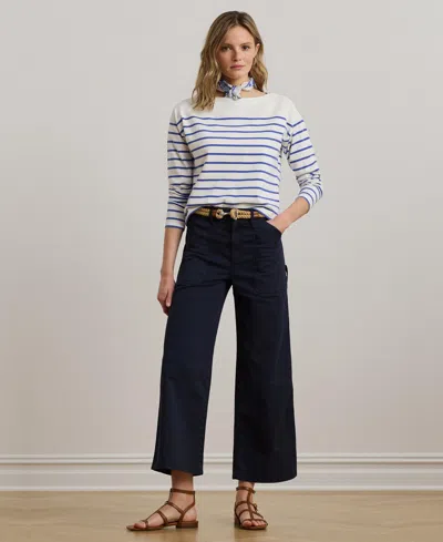 RALPH LAUREN WOMEN'S STRETCH CHINO WIDE-LEG CROPPED PANTS