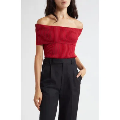 RAMY BROOK RAMY BROOK LUKE FOLDOVER OFF THE SHOULDER RIB TOP