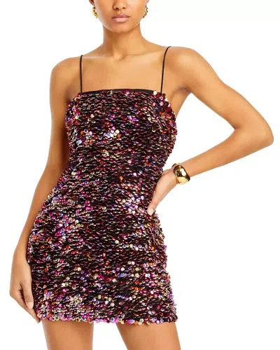 RAMY BROOK RAMY BROOK MILENA SEQUIN MINI DRESS WOMEN'S 2 PINK ORCHID SQUARE NECK BACK ZIP