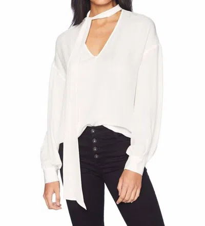 RAMY BROOK TORI TIE NECK SILK LONG SLEEVE BLOUSE IN IVORY