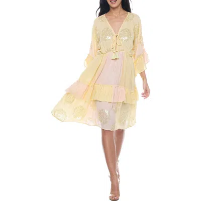 RANEE'S RANEES BELL SLEEVE MINIDRESS