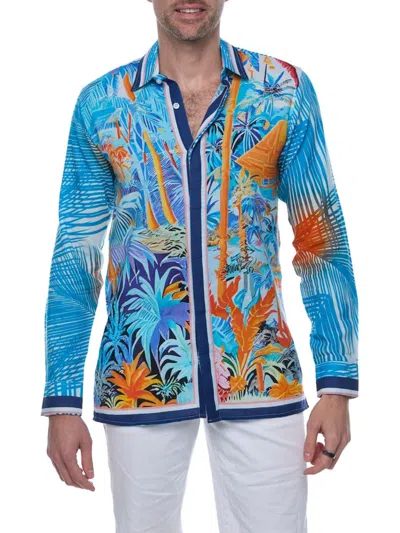 RANEE'S MEN'S BLUE OASIS RESORT SHIRT