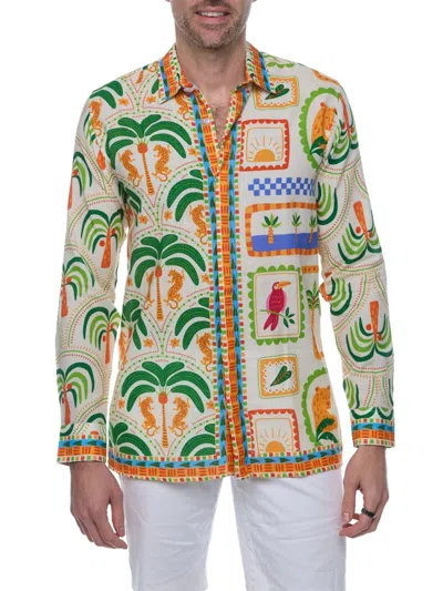 RANEE'S MEN'S PINEAPPLE PALMS RESORT SHIRT