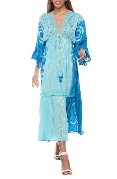 RANEE'S RANEES PLUNGE BELL SLEEVE MAXI DRESS