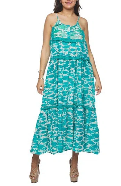 RANEE'S RANEES RUFFLE TIER COTTON MAXI SUNDRESS