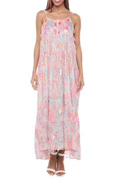 RANEE'S RANEES TASSEL FOILED MAXI SUNDRESS