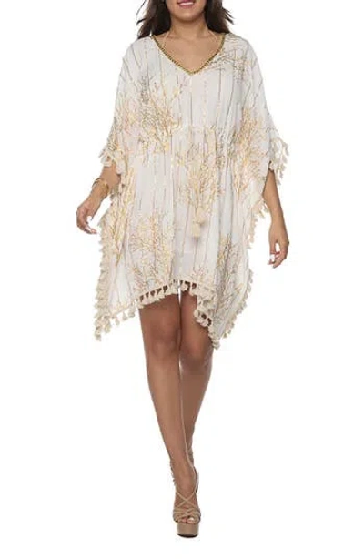 RANEE'S RANEES TASSEL TRIM COVER-UP PONCHO