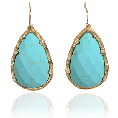 RARE MATTERS JEWELRY WOMEN'S BLUE TIMELESS NATURE'S BEAUTY TEARDROP EARRINGS TURQUOISE
