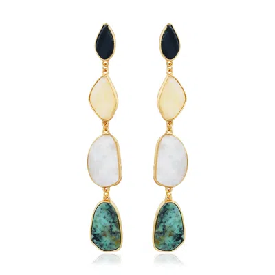 RARE MATTERS JEWELRY WOMEN'S EARTH ELEMENT GEMSTONE DROPS EARRINGS