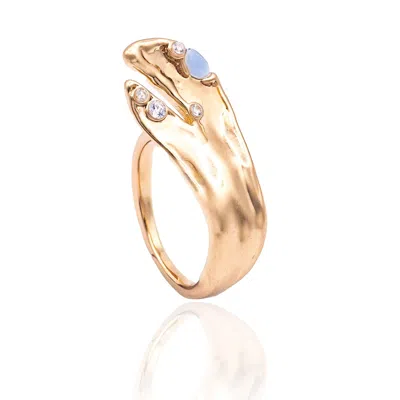RARE MATTERS JEWELRY WOMEN'S FEATHER TOUCH RING BLUE