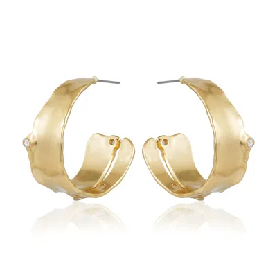 RARE MATTERS JEWELRY WOMEN'S GOLD NATURE'S ELEGANCE STATEMENT HOOP EARRINGS