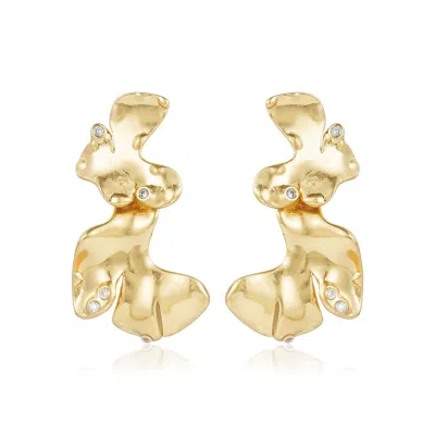 RARE MATTERS JEWELRY WOMEN'S GOLD ORGANIC FOLIAGE STATEMENT EARRINGS