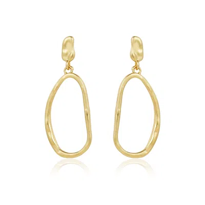 RARE MATTERS JEWELRY WOMEN'S GOLD SCULPTED HOOPS EARRINGS
