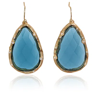 RARE MATTERS JEWELRY WOMEN'S TIMELESS NATURE'S BEAUTY TEARDROP EARRINGS BLUE