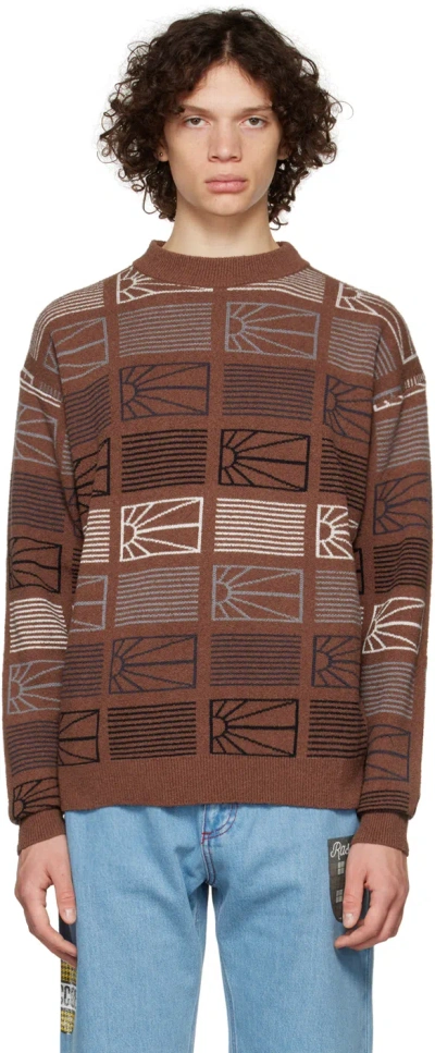 RASSVET BROWN JACQUARD SWEATER