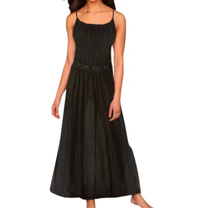 RAVIYA CROCHET WAIST HALTER DRESS IN BLACK