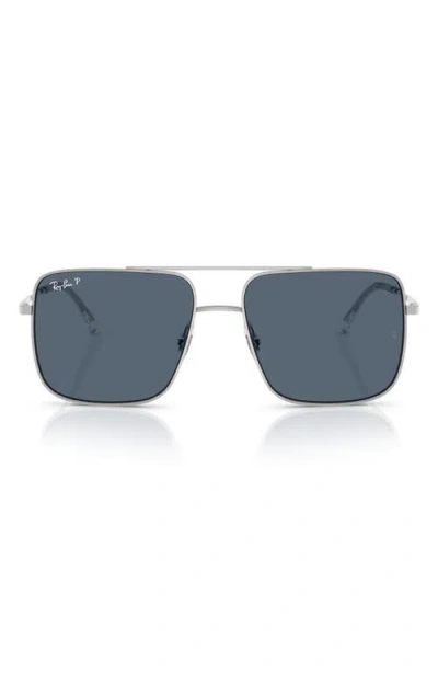 RAY BAN RAY-BAN 56MM POLARIZED SQUARE SUNGLASSES