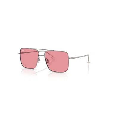 RAY BAN ARI BIO-BASED SONNENBRILLEN GUNMETAL FASSUNG ROSA GLAS 54-16