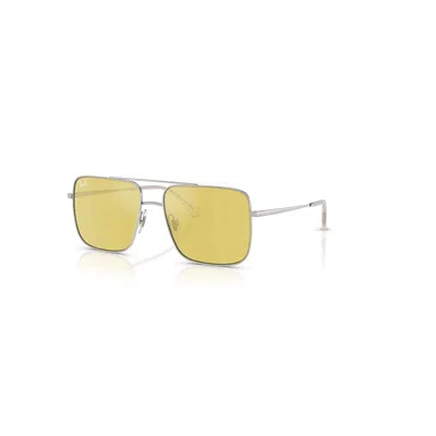 RAY BAN ARI BIO-BASED SONNENBRILLEN SILBER FASSUNG GELB GLAS 54-16