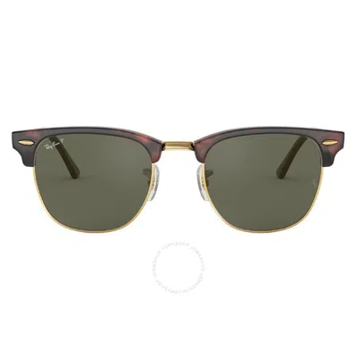 RAY BAN RAY BAN CLUBMASTER CLASSIC POLARIZED GREEN CLASSIC G-15 SQUARE UNISEX SUNGLASSES RB3016 990/58 55