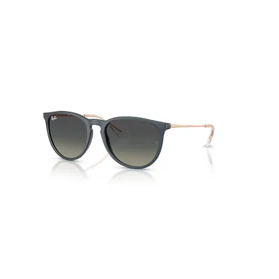 RAY BAN ERIKA CLASSIC SONNENBRILLEN GUMMI BLAU FASSUNG GRAU GLAS 54-18
