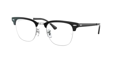 RAY BAN CLUBMASTER METAL OPTICS  SCHWARZ FASSUNG KLAR GLAS 50-22