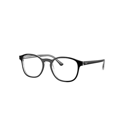 RAY BAN RB5417 OPTICS  SCHWARZ AUF TRANSPARENT FASSUNG KLAR GLAS POLARISIERT 50-19