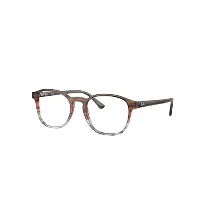 RAY BAN RB5417 OPTICS  BRAUN GESTREIFT & ROT FASSUNG KLAR GLAS POLARISIERT 50-19