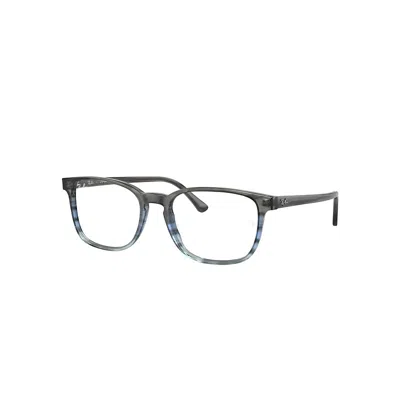 RAY BAN RB5418 OPTICS  GRAU GESTREIFT & BLAU FASSUNG KLAR GLAS POLARISIERT 56-19