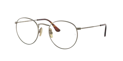 RAY BAN ROUND TITANIUM OPTICS  GOLD FASSUNG KLAR GLAS 50-21