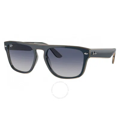 RAY BAN RAY BAN GREY/BLUE SQUARE UNISEX SUNGLASSES RB4407 67304L 57