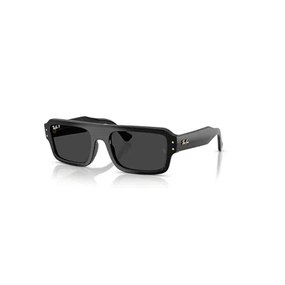 RAY BAN FLACKO BIO-BASED SONNENBRILLEN SCHWARZ FASSUNG SCHWARZ GLAS POLARISIERT 56-20