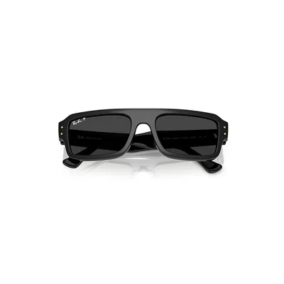 RAY BAN FLACKO BIO-BASED SONNENBRILLEN SCHWARZ FASSUNG SCHWARZ GLAS POLARISIERT 53-20