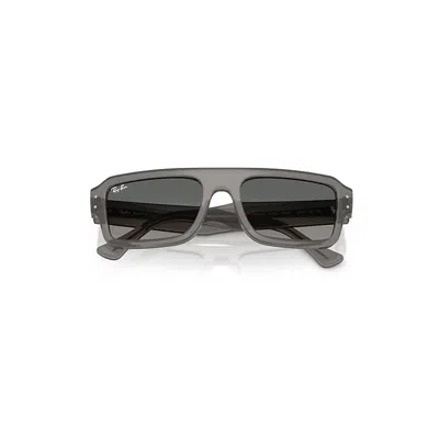RAY BAN LUKAS BIO-BASED SUNGLASSES TRANSPARENT GREY FRAME GREY LENSES 53-20
