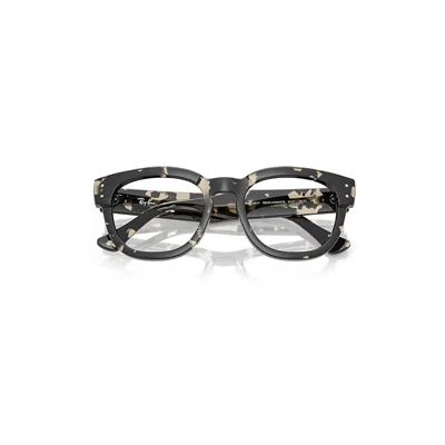 RAY BAN MEGA HAWKEYE OPTICS EYEGLASSES GREY HAVANA FRAME CLEAR LENSES POLARIZED 50-21