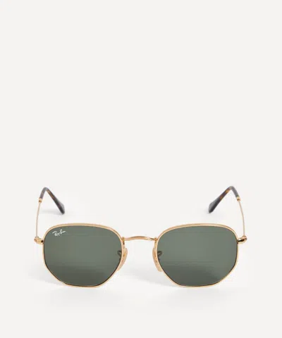 RAY BAN RAY-BAN MENS HEXAGONAL GOLD-TONE METAL SUNGLASSES