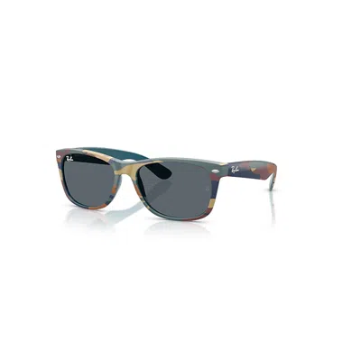 RAY BAN NEW WAYFARER CLASSIC SONNENBRILLEN BLAU / BLAUES TARNMUSTER FASSUNG BLAU GLAS 55-18