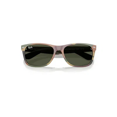 RAY BAN NEW WAYFARER CLASSIC SONNENBRILLEN GRÜN / GRÜNES TARNMUSTER FASSUNG GRÜN GLAS 55-18