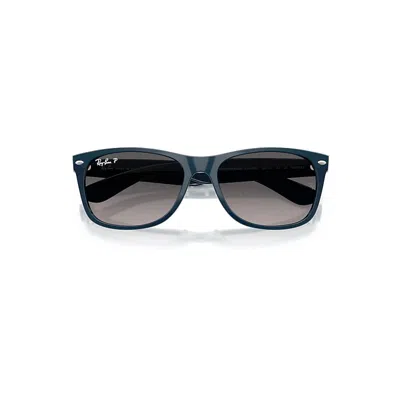 RAY BAN NEW WAYFARER DISNEY MICKEY & MINNIE MOUSE LIQUID SUNGLASSES BLUE NAVY FRAME GREY LENSES POLARIZED 55