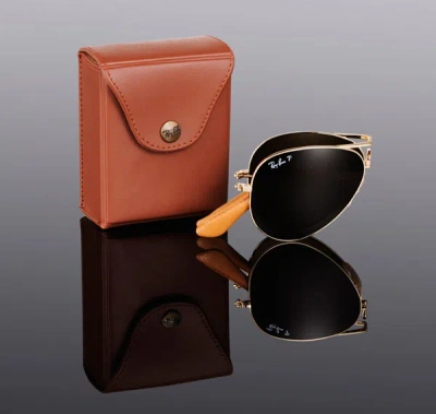 RAY BAN RARE RAY-BAN 22KT GOLD PLATED FOLDING AVIATOR SUNGLASSES RB 3479KQ 001/M7 3025