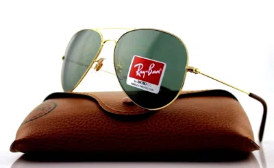 RAY BAN RARE RAY-BAN METAL AVIATOR PILOT GOLD GREEN SUNGLASSES RB 3558 001/71 58 MM