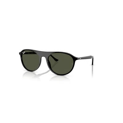 RAY BAN RB2215 SONNENBRILLEN SCHWARZ FASSUNG GRÜN GLAS 59-20