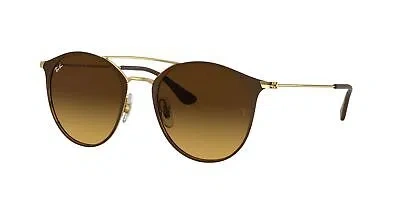 RAY BAN RAY-BAN RB3546 SUNGLASSES, BROWN FRAME, GOLD BROWN GRADIENT LENS, 52MM