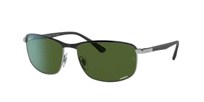 RAY BAN RB3671CH CHROMANCE SONNENBRILLEN SCHWARZ FASSUNG GRÜN GLAS POLARISIERT 60-16