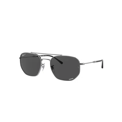 RAY BAN RB3707 SONNENBRILLEN GUNMETAL FASSUNG GRAU GLAS POLARISIERT 54-20