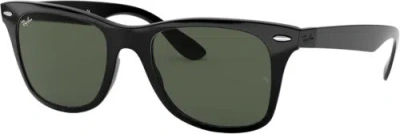 RAY BAN RAY-BAN RB4195 WAYFARER LITEFORCE SQUARE SUNGLASSES BLACK/DARK GREEN