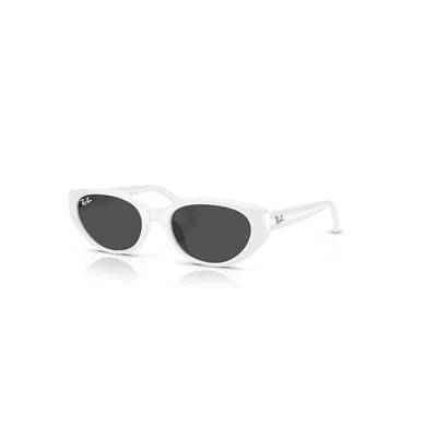 RAY BAN RB4457D BIO-BASED SONNENBRILLEN WEISS FASSUNG GRAU GLAS 55-19