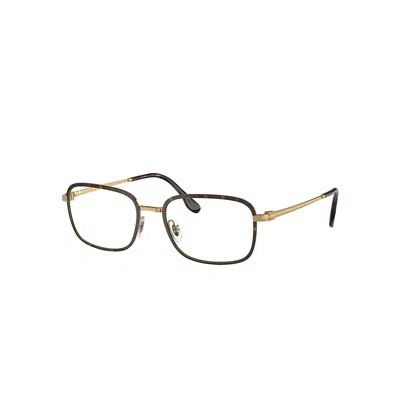 RAY BAN RB6495 OPTICS  GOLD FASSUNG KLAR GLAS POLARISIERT 52-19